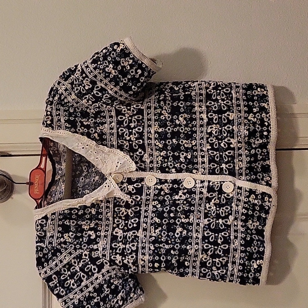 Button down flower crop top-